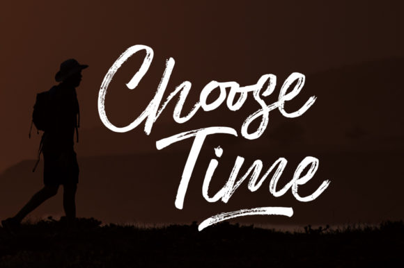 Choose Time: A Cursive Brushed Handwritten Font for Makers and Designers