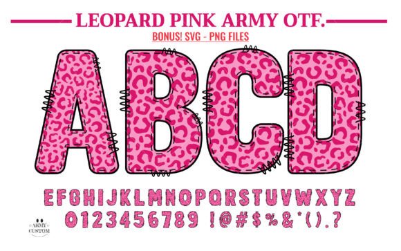 Leopard Pink Army: A Wildly Stylish Color Font for Bold Digital Design